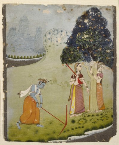 Balaram holt Wasser für Krishna, Mitte des 18. Jahrhunderts von Indian School